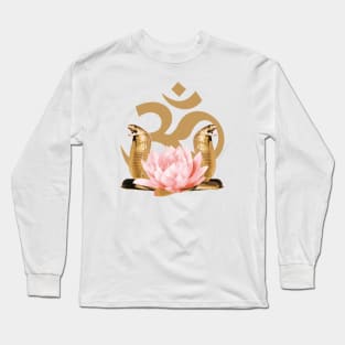 Om King Cobra Lotus Flower Long Sleeve T-Shirt